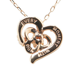 ヨンドシー K10PG ピンクゴールド ダイヤ ハート モチーフ ペンダントネックレス レディース 4℃ 【中古】