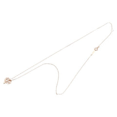 ヨンドシー K10PG ピンクゴールド ダイヤ ハート モチーフ ペンダントネックレス レディース 4℃ 【中古】