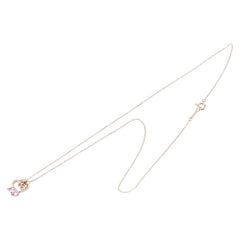 ヨンドシー K10PG ピンクゴールド 合成サファイア トパーズ ハート モチーフ ペンダントネックレス レディース 4℃ 【中古】