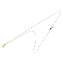 K18YG イエローゴールド ダイヤ0.13ct 1P プチ ペンダントネックレス レディース 【中古】