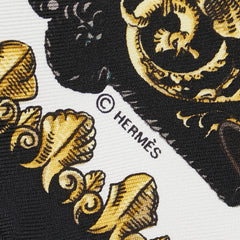 エルメス カレ40 LVDOVICVS MAGNVS 白い馬に跨ったルイ14世 スカーフ ブラック マルチカラー シルク レディース HERMES 【中古】