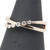 K10PG ピンクゴールド ダイヤ0.12ct リング 指輪 レディース 11号 【中古】