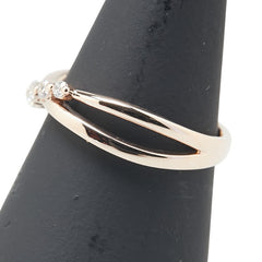 K10PG ピンクゴールド ダイヤ0.12ct リング 指輪 レディース 11号 【中古】