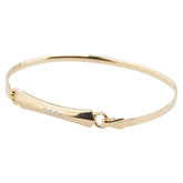 K18YG イエローゴールド ダイヤ0.04ct プレート バングル レディース 【中古】