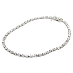 K18WG ホワイトゴールド ダイヤ1.00ct テニスチェーン ブレスレット レディース 【中古】