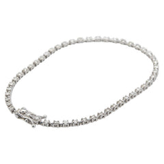 K18WG ホワイトゴールド ダイヤ1.00ct テニスチェーン ブレスレット レディース 【中古】