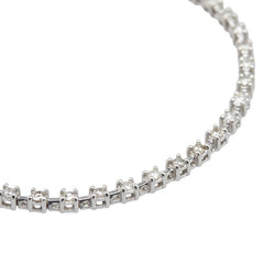 K18WG ホワイトゴールド ダイヤ1.00ct テニスチェーン ブレスレット レディース 【中古】