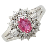 Pt900 プラチナ ルビー0.59ct ダイヤ0.25ct リング 指輪 レディース 8号 【中古】