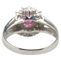 Pt900 プラチナ ルビー0.59ct ダイヤ0.25ct リング 指輪 レディース 8号 【中古】