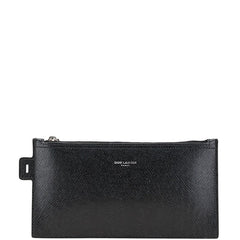 サンローラン ポーチ 小物入れ ブラック レザー レディース SAINT LAURENT 【中古】