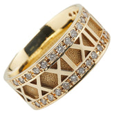 K18YG イエローゴールド ダイヤ0.47ct ローマ数字 刻印 リング 指輪 レディース 11号 【中古】