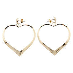 K18YG イエローゴールド ハート モチーフ ピアス レディース 【中古】