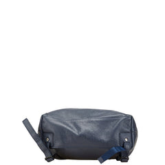 ロンシャン ロゴ リュック バックパック ネイビー レザー レディース Longchamp 【中古】