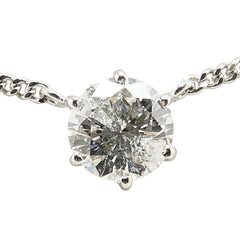 Pt850 プラチナ ダイヤ1.10ct プチ ネックレス レディース 【中古】