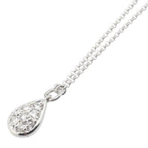 Pt900 プラチナ Pt850 プラチナ ダイヤ0.16ct 雫 モチーフ ペンダントネックレス レディース 【中古】