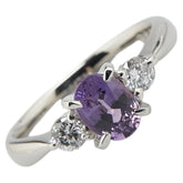 Pt900 プラチナ パープルサファイア1.00ct ダイヤ0.26ct リング 指輪 レディース 11.5号 【中古】
