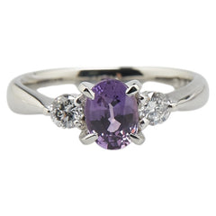 Pt900 プラチナ パープルサファイア1.00ct ダイヤ0.26ct リング 指輪 レディース 11.5号 【中古】