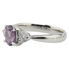 Pt900 プラチナ パープルサファイア1.00ct ダイヤ0.26ct リング 指輪 レディース 11.5号 【中古】