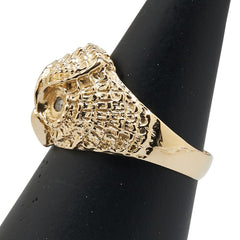 K18YG イエローゴールド ダイヤ0.06ct フクロウ 梟 モチーフ リング 指輪 レディース 14号 【中古】