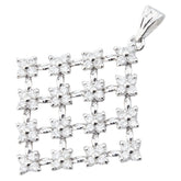 K18WG ホワイトゴールド ダイヤ1.00ct 花 フラワー モチーフ ひし形 ペンダントトップ レディース 【中古】