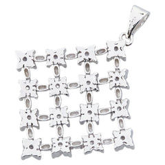 K18WG ホワイトゴールド ダイヤ1.00ct 花 フラワー モチーフ ひし形 ペンダントトップ レディース 【中古】