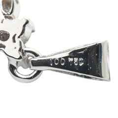 K18WG ホワイトゴールド ダイヤ1.00ct 花 フラワー モチーフ ひし形 ペンダントトップ レディース 【中古】