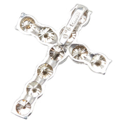 K18WG ホワイトゴールド ダイヤ1.00ct クロス 十字架 モチーフ ペンダントトップ レディース 【中古】