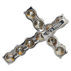 K18WG ホワイトゴールド ダイヤ1.00ct クロス 十字架 モチーフ ペンダントトップ レディース 【中古】