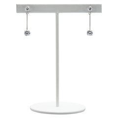 K14WG ホワイトゴールド キュービックジルコニア スイング スタッド ピアス レディース 【中古】