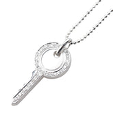 ヴァンドーム K18WG ホワイトゴールド ダイヤ0.10ct キー 鍵 モチーフ ネックレス レディース VANDOME 【中古】