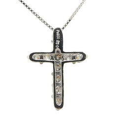Pt900 プラチナ Pt850 プラチナ ダイヤ0.30ct クロス 十字架 ペンダントネックレス レディース 【中古】