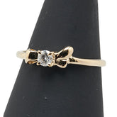 K18YG イエローゴールド ダイヤ0.10ct 1P リング 指輪 レディース 7号 【中古】