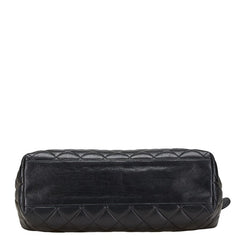 シャネル ココマーク マトラッセ チェーン ショルダーバッグ ブラック ラムスキン レディース CHANEL 【中古】