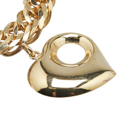 K18YG イエローゴールド ハートチャーム 喜平 ブレスレット レディース 【中古】