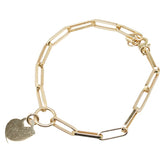 K18YG イエローゴールド ハート トップ ブレスレット レディース 【中古】