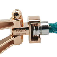 フレッド フォース10 MM ミディアム ブレスレット ゴールド エメラルドグリーン K18PG ピンクゴールド ステンレス レディース FRED 【中古】