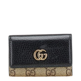 グッチ GGスプリーム GGマーモント キーケース 6連 456118 ブラック レザー レディース GUCCI 中古