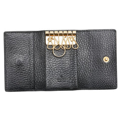 グッチ GGスプリーム GGマーモント キーケース 6連 456118 ブラック レザー レディース GUCCI 【中古】