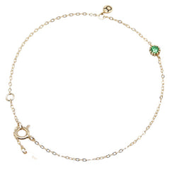 K14YG イエローゴールド グリーンガーネット ブレスレット レディース 【中古】