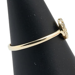 K18YG イエローゴールド ダイヤ0.15ct スマイル スマイリー モチーフ リング 指輪 メンズ 19号 【中古】