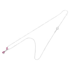 K18WG ホワイトゴールド ルビー ダイヤ ペンダントネックレス レディース 【中古】