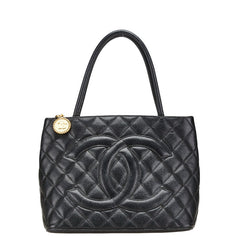 シャネル 復刻トート ココマーク トートバッグ ブラック キャビアスキン レディース CHANEL 【中古】
