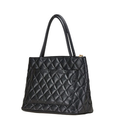 シャネル 復刻トート ココマーク トートバッグ ブラック キャビアスキン レディース CHANEL 【中古】
