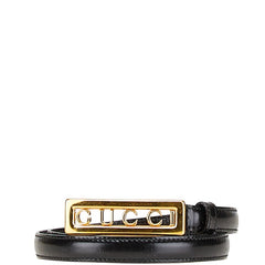 グッチ ロゴ バックル ベルト サイズ:70/28 037 194 0939 0 ブラック レザー レディース GUCCI 【中古】
