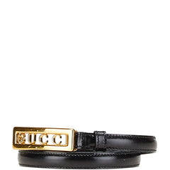 グッチ ロゴ バックル ベルト サイズ:70/28 037 194 0939 0 ブラック レザー レディース GUCCI 【中古】