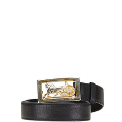セリーヌ 馬車金具 ベルト サイズ:65 ブラック レザー レディース CELINE 【中古】