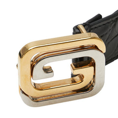 グッチ 型押し ベルト サイズ:90/36 715604 ブラック レザー メンズ GUCCI 【中古】