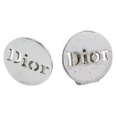 ディオール ロゴ ラウンド イヤリング シルバー メタル レディース Dior 【中古】