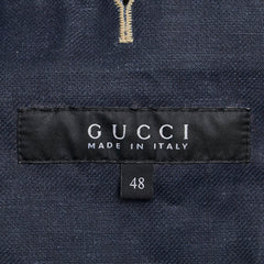 グッチ テーラードジャケット デニムジャケット サイズ:48 インディゴブルー コットン リネン メンズ GUCCI 【中古】
