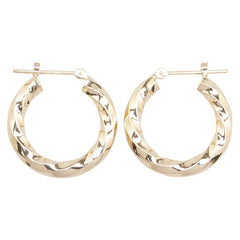 K18YG イエローゴールド フープ ピアス レディース 【中古】